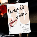 Funny Time to Wine Glass Humourous 30th Birthday Invitation<br><div class="desc">A funny 30th birthday party invitation template for women featuring a watercolor painting of a red wine glass and the title "time to wine" in modern calligraphy script. A humourous 30th birthday invite for a woman on her thirtieth birthday celebrating with a wine party, at a winery or restaurant, bistro......</div>