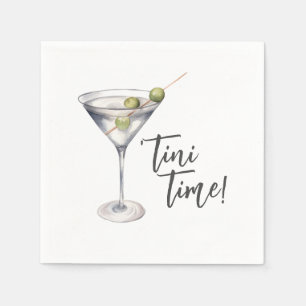 Funny 'Tini Time Martini Cocktail Napkin