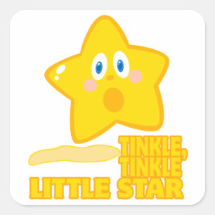 funny tinkle tinkle little star square sticker