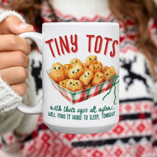 Funny Tiny Tater Tots Watercolor Plaid Christmas Coffee Mug