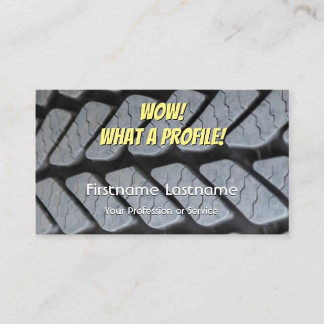 Funny tire fitter and wheel expert tuning business business card (Front)