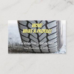 Funny tire fitter and wheel expert tuning business business card