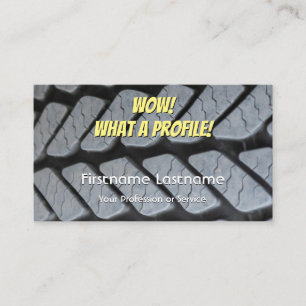 Funny tire fitter and wheel expert tuning business card