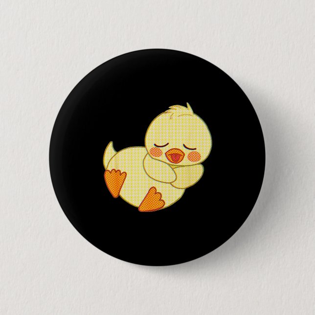 Funny Tired As Duck I Love Cute Ducklings Quote Gi 6 Cm Round Badge (Front)