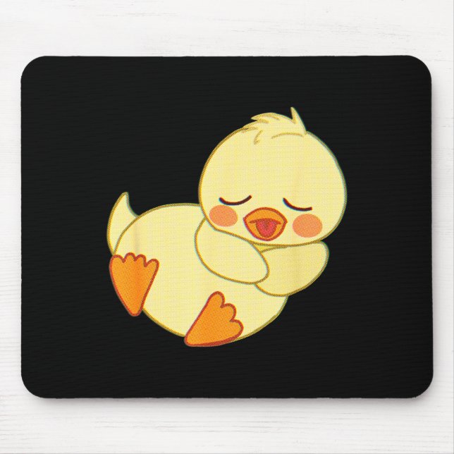 Funny Tired As Duck I Love Cute Ducklings Quote Gi Mouse Mat (Front)