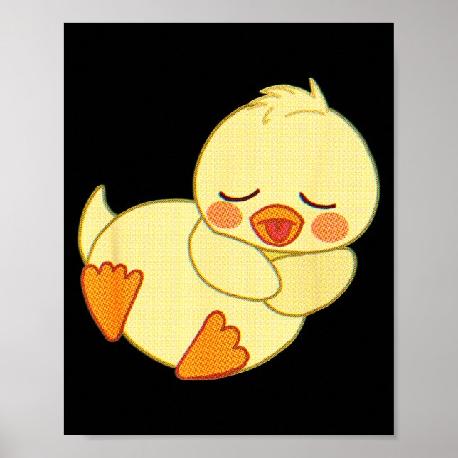 Funny Tired As Duck I Love Cute Ducklings Quote Gi Poster (Front)