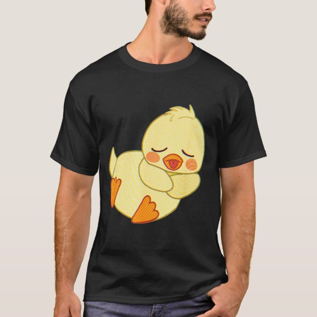 Funny Tired As Duck I Love Cute Ducklings Quote Gi T-Shirt (Front)