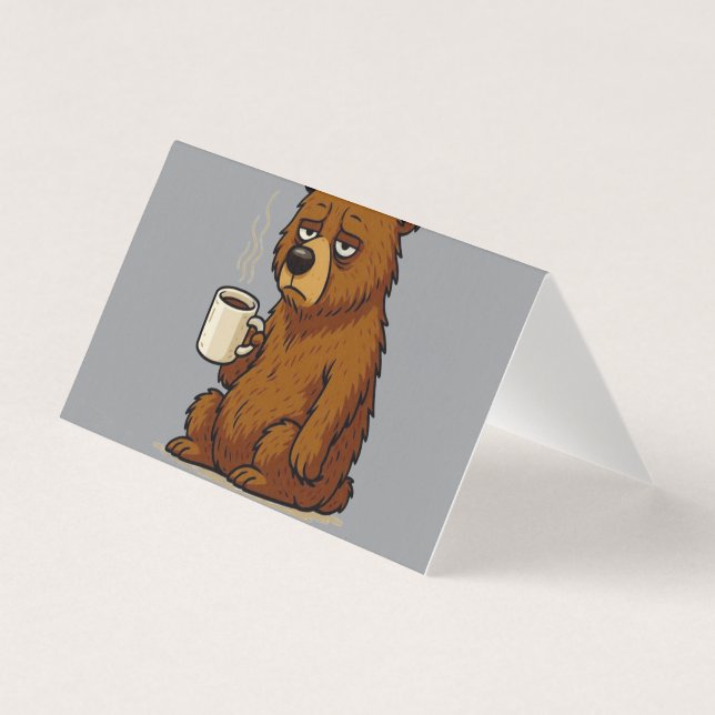 Funny Tired Bear I Need Coffee And Silence Design (Front)