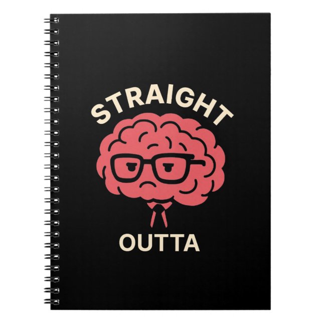 Funny Tired Brain – Student & Office Humour Notebook (Front)