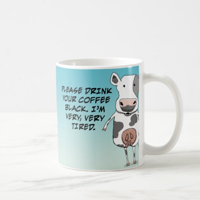 Funny Tired Cow Not in the Mood Coffee Mug (Right)