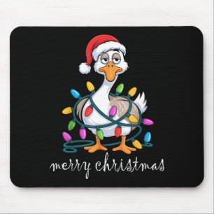 Funny Tired Goose Christmas Lights Silly Holiday F Mouse Mat