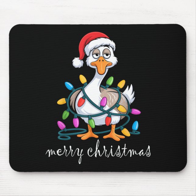 Funny Tired Goose Christmas Lights Silly Holiday F Mouse Mat (Front)