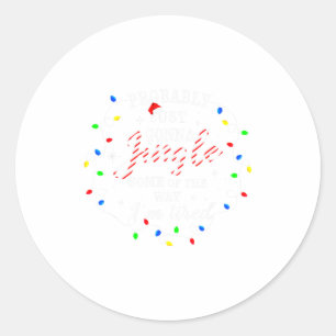Funny Tired Jingle Lights Christmas  Classic Round Sticker