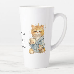 Funny Tired Orange Cat Coffee Mug Custom Name Quot
