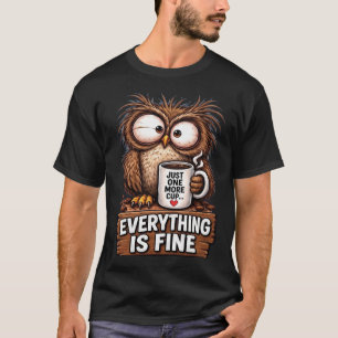 Funny Tired Owl Coffee T-Shirt
