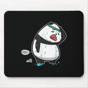 Funny Tired Panda Playing Badminton Mouse Mat