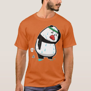 Funny Tired Panda Playing Badminton  T-Shirt