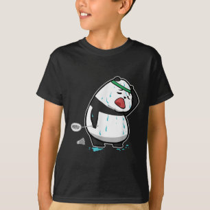 Funny Tired Panda Playing Badminton  T-Shirt