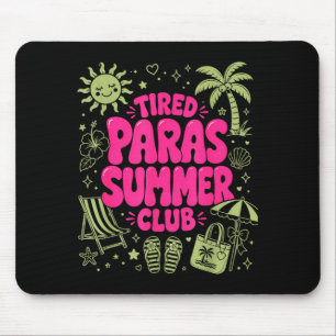 Funny tired parents summer club vacation chaos mouse mat