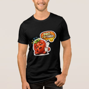 Funny Tired Tomato Bro I'm Tired Cute Sleepy Carto Tri-Blend Shirt