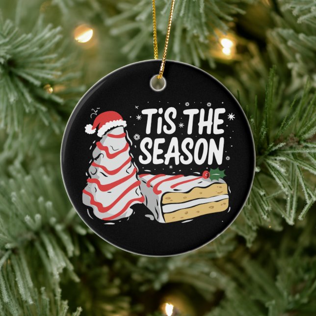 Funny Tis The Season Christmas Tree Cakes Debbie  Ceramic Tree Decoration (Tree)