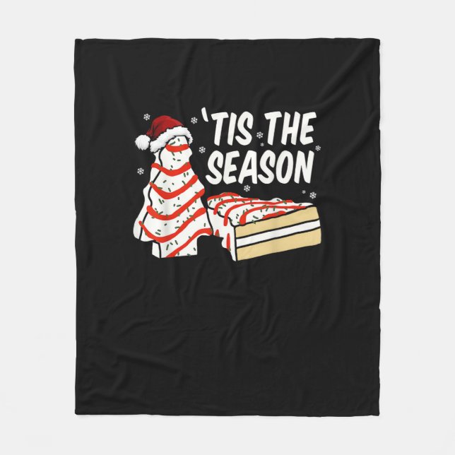 Funny Tis The Season Design Christmas Tree Debbie Fleece Blanket (Front)
