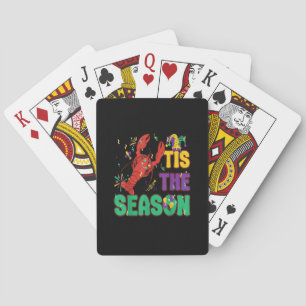 Funny Tis The Season Mardi Gras Crawfish Playing Cards