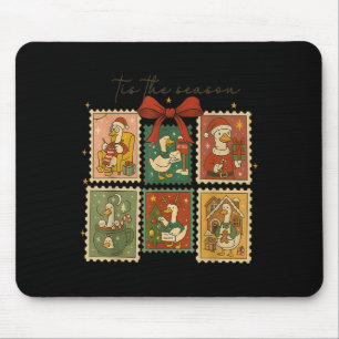 Funny Tis The Season Silly Goose Christmas Stamps  Mouse Mat