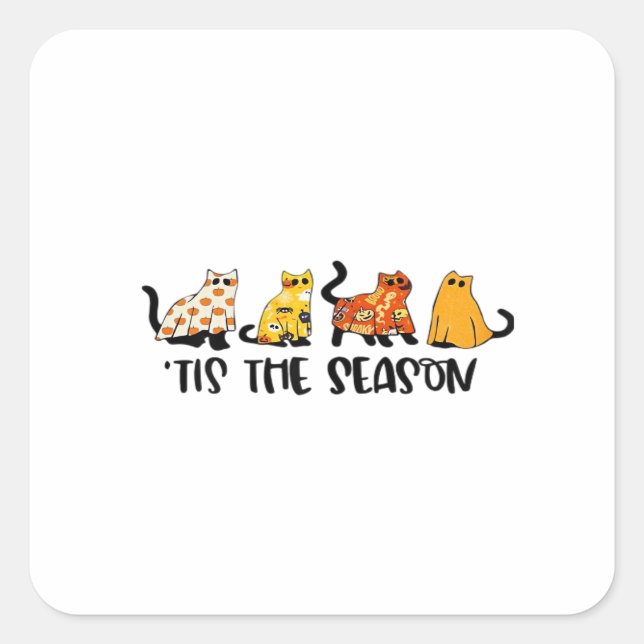 Funny Tis The Season Spooky Halloween Costume Square Sticker (Front)