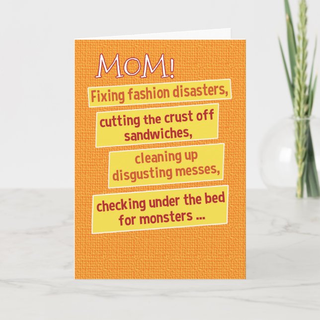 Funny To-Do List Mother's Day Card (Front)