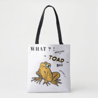 Funny TOAD Cartoon Cust. White Tote Bag