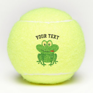 Funny toad frog mascot tennis balls