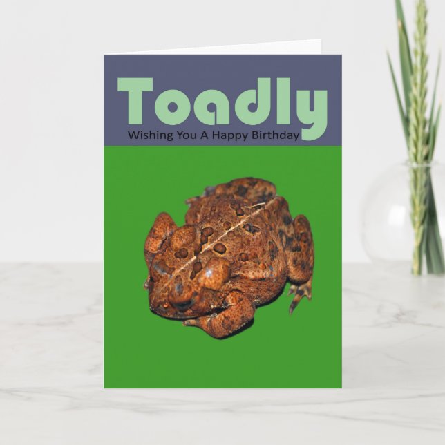 Funny Toadly Frog Happy Birthday Card (Front)