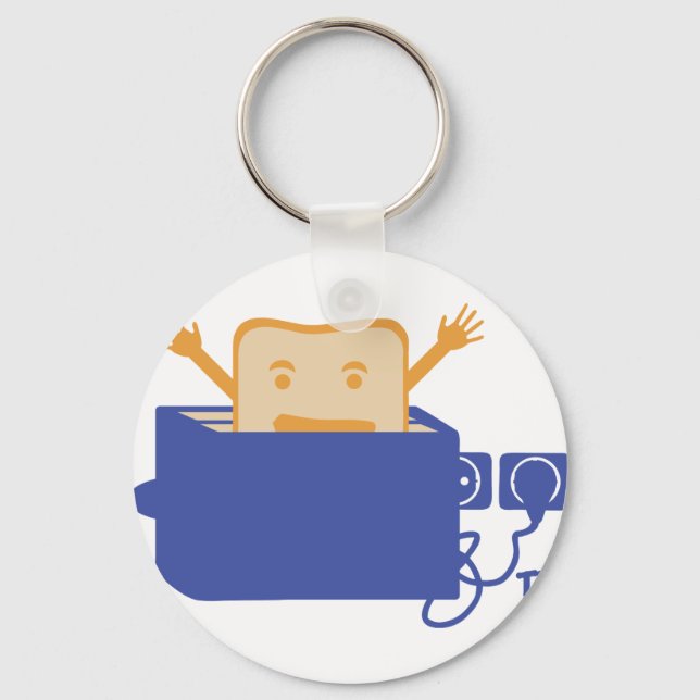 funny toaster icon key ring (Front)
