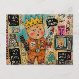 Funny Toddler President Cartoon Collage Postcard