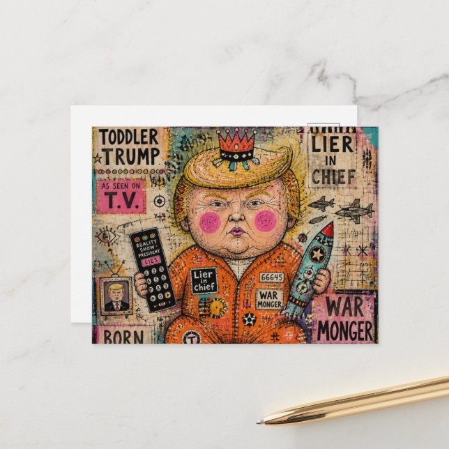 Funny Toddler President Postcard (Front/Back In Situ)