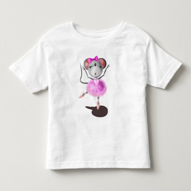 Funny Toddler T-shirt with Mouse Ballet Dancer (Front)