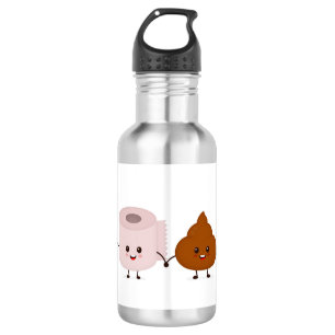 Funny Toilet Paper And Poop 532 Ml Water Bottle