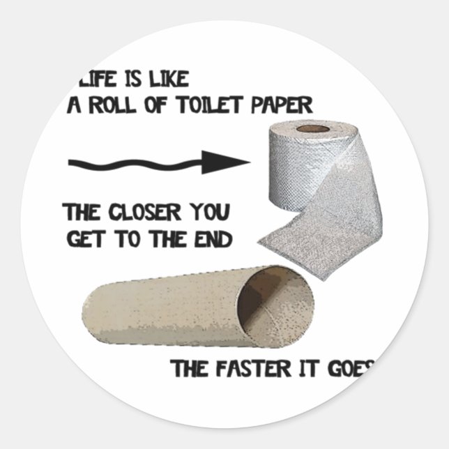 Funny Toilet Paper Classic Round Sticker (Front)