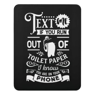 funny toilet paper text word art bathroom door sign
