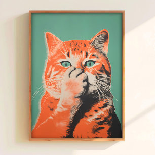 Funny Toilet Poster Bathroom Cat Print Bathroom
