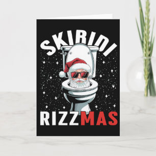 Funny Toilet Santa Skibidi Rizzmas White Elephant Card