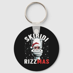 Funny Toilet Santa Skibidi Rizzmas White Elephant Key Ring