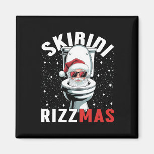 Funny Toilet Santa Skibidi Rizzmas White Elephant Magnet