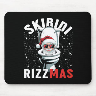 Funny Toilet Santa Skibidi Rizzmas White Elephant Mouse Mat