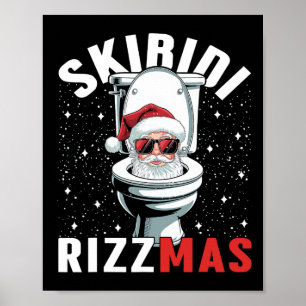 Funny Toilet Santa Skibidi Rizzmas White Elephant Poster