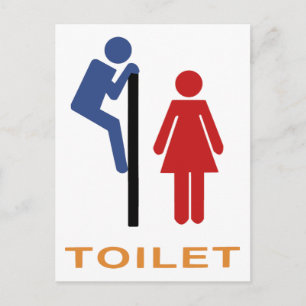 Funny Toilet Sign Postcard