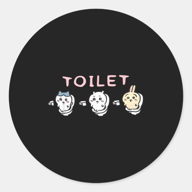 Funny Toilet Time Chikawa Meme  Classic Round Sticker (Front)