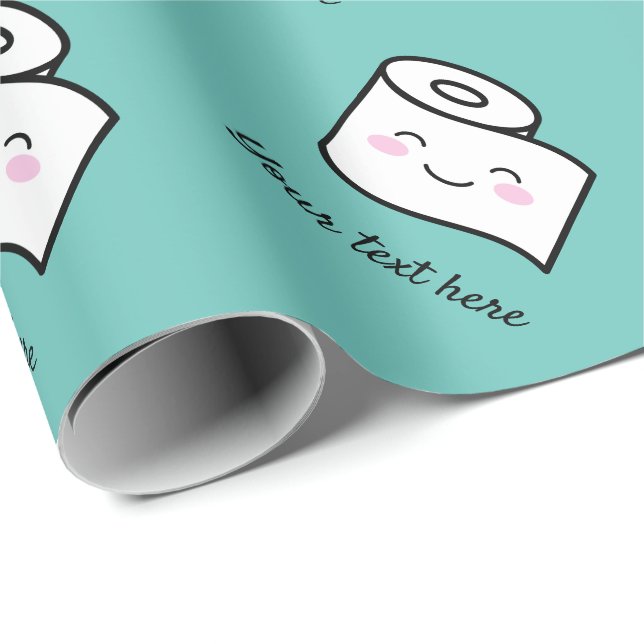 Funny toiletpaper cartoon design personalised wrapping paper (Roll Corner)