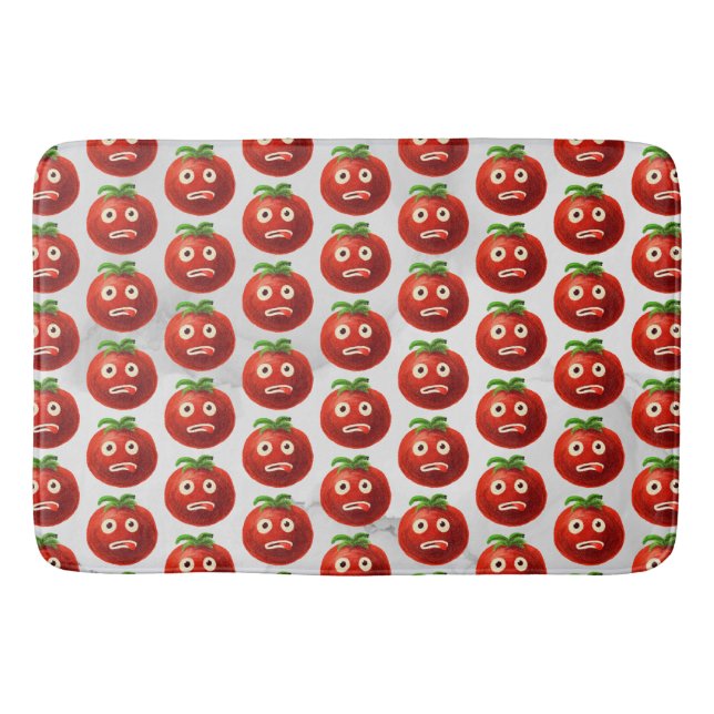 Funny Tomato Pattern - Cartoon Vegetable Art Bath Mat (Front)
